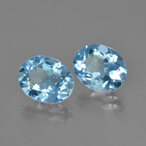 Topazio naturale blu da 5,96 ct, taglio ovale, VVS