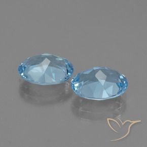 Gemme di Topazio Celeste naturale da 5.73 ct, Ovale, VVS