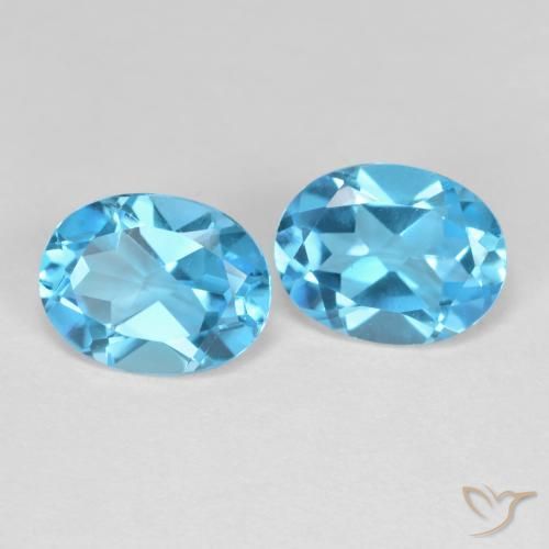 Gemme di Topazio Blu svizzero naturale da 4.33 ct, Ovale, VVS-VS