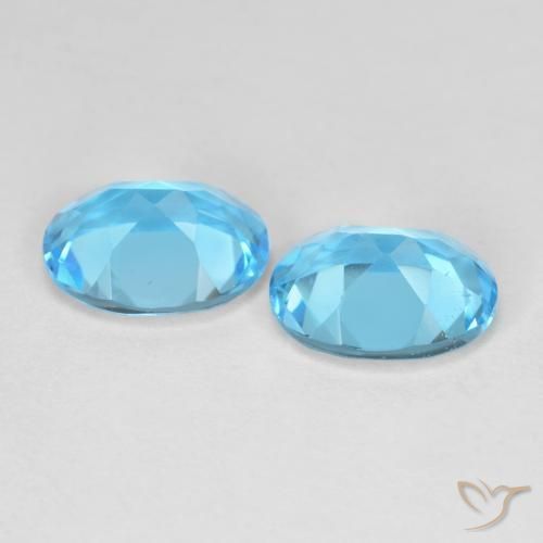 Gemme di Topazio Blu svizzero naturale da 4.33 ct, Ovale, VVS-VS