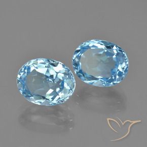 Gemme di Topazio Celeste naturale da 6.51 ct, Ovale, VVS