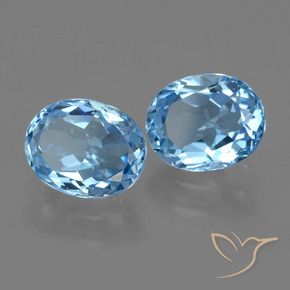 Gemme di Topazio Blu svizzero naturale da 6.52 ct, Ovale, VVS