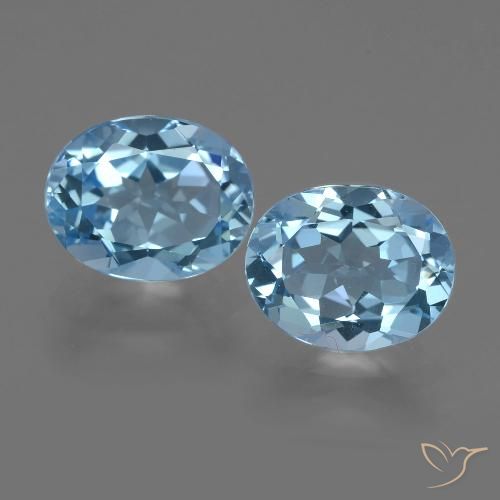 Topazio naturale blu da 6,08 ct, taglio ovale, VVS