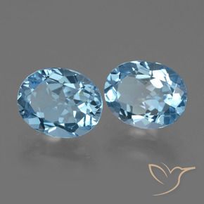 Topazio naturale blu da 6,08 ct, taglio ovale, VVS