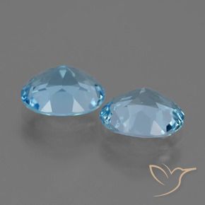 Topazio naturale blu da 6,08 ct, taglio ovale, VVS