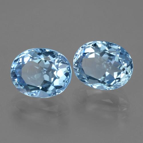 Gemme di Topazio Blu svizzero naturale da 7.11 ct, Taglio ovale, VVS