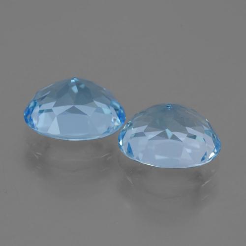 Gemme di Topazio Blu svizzero naturale da 7.11 ct, Taglio ovale, VVS