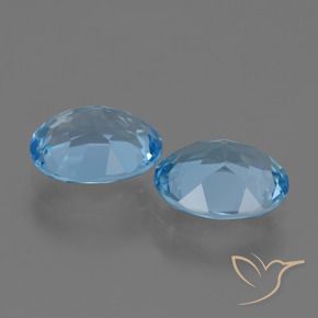 Gemme di Topazio Celeste naturale da 6.40 ct, Ovale, VVS-VS