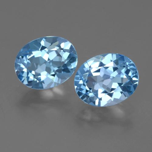 Topazio naturale blu da 6,36 ct, taglio ovale, VVS