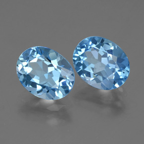 Topazio naturale blu da 6,36 ct, taglio ovale, VVS