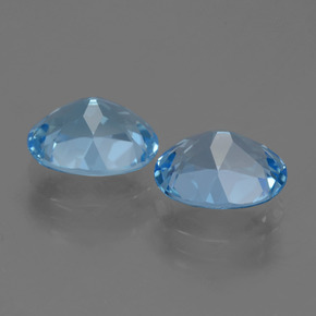 Topazio naturale blu da 6,36 ct, taglio ovale, VVS