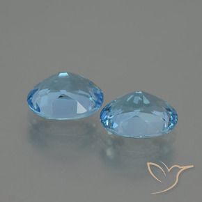 Gemme di Topazio Celeste naturale da 6.93 ct, Ovale, VS