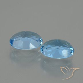 Gemme di Topazio Blu svizzero naturale da 6.74 ct, Ovale, VVS-VS