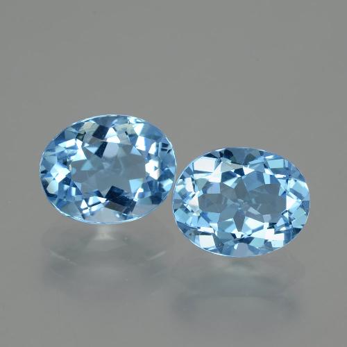 Gemme di Topazio Blu svizzero naturale da 6.56 ct, Taglio ovale, VVS