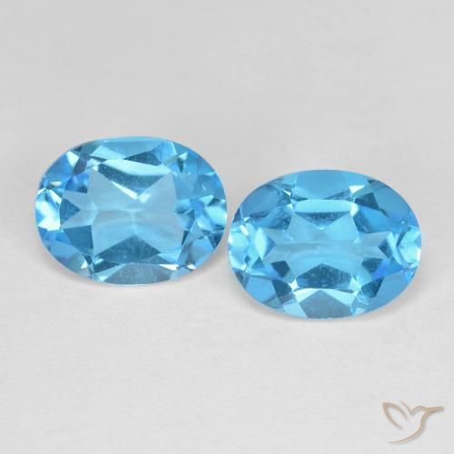 4.28ctw Naturale Blu svizzero Topazio, Ovale, VVS-VS