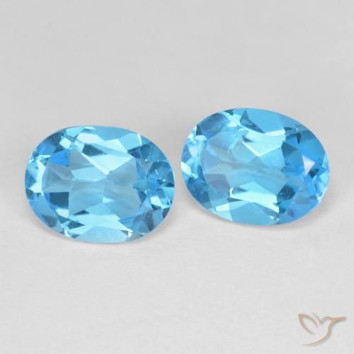 Gemme di Topazio Blu svizzero naturale da 4.28 ct, Ovale, VVS-VS