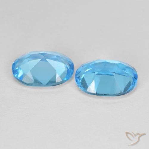 Gemme di Topazio Blu svizzero naturale da 4.28 ct, Ovale, VVS-VS