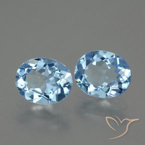 Gemme di Topazio Celeste naturale da 5.93 ct, Ovale, VVS-VS