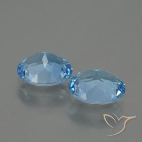 Gemme di Topazio Celeste naturale da 5.93 ct, Ovale, VVS-VS