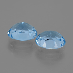 Topazio naturale blu da 6,95 ct, taglio ovale, VVS