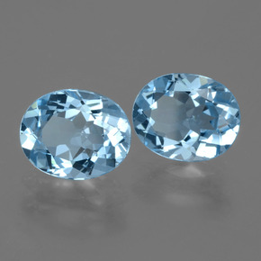 Topazio naturale blu da 6,23 ct, taglio ovale, VS