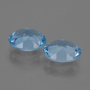 Topazio naturale blu da 6,23 ct, taglio ovale, VS