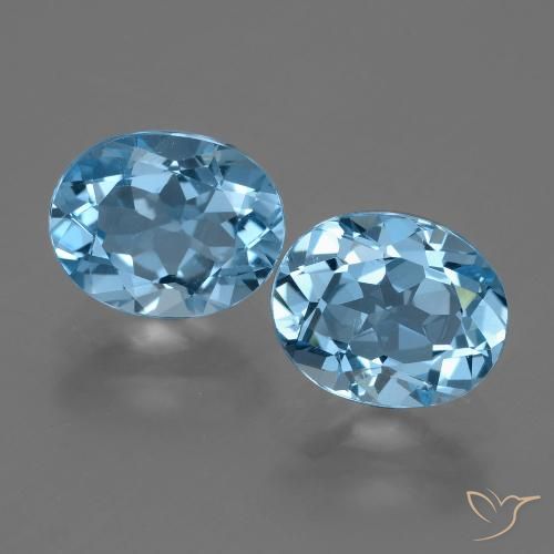 6.63ctw Naturale Blu svizzero Topazio, Ovale, VVS