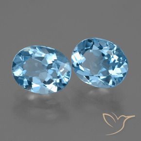 Gemme di Topazio Blu svizzero naturale da 6.63 ct, Ovale, VVS