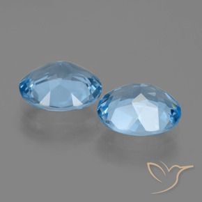 Gemme di Topazio Blu svizzero naturale da 6.04 ct, Ovale, VVS-VS