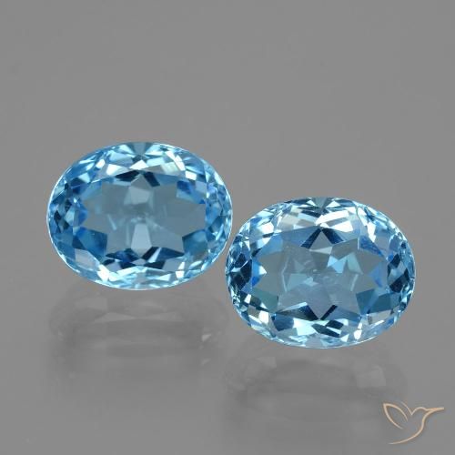 6.81ctw Naturale Celeste Topazio, Ovale, VVS-VS, Photo A