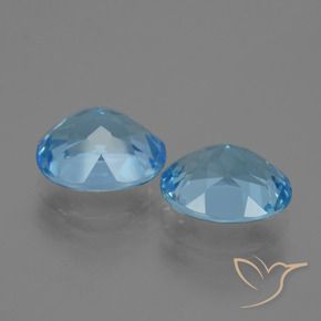 Gemme di Topazio Celeste naturale da 7.13 ct, Ovale, VVS-VS