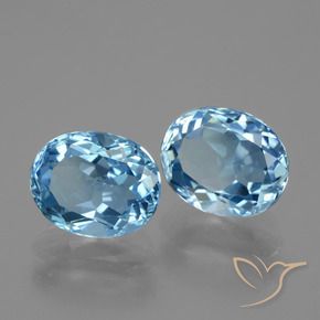 Gemme di Topazio Celeste naturale da 6.92 ct, Ovale, VVS