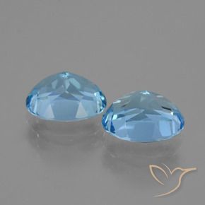 Gemme di Topazio Celeste naturale da 6.92 ct, Ovale, VVS
