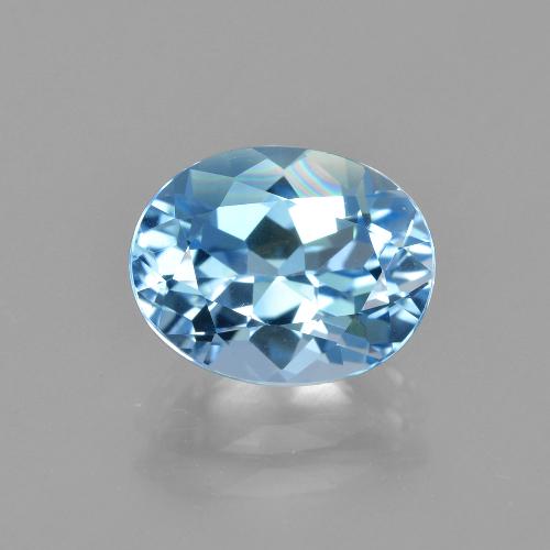 Topazio naturale blu da 3,23 ct, taglio ovale, VVS