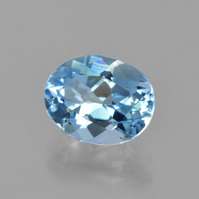Topazio naturale blu da 3,23 ct, taglio ovale, VVS