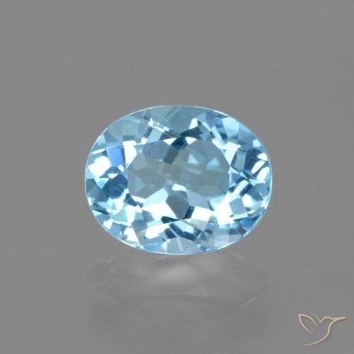 3.20ct Naturale Celeste Topazio, Ovale, VVS-VS