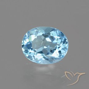 Topazio Celeste naturale da 3.20 ct, Ovale, VVS-VS