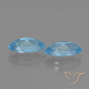 Gemme di Topazio Celeste naturale da 2.64 ct, Taglio marquise, VVS-VS