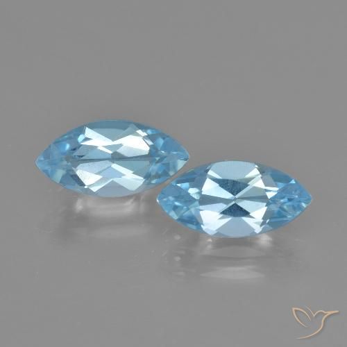 Topazio naturale blu da 2,70 ct, marchesa, VVS-VS
