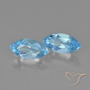 Topazio naturale blu da 2,70 ct, marchesa, VVS-VS