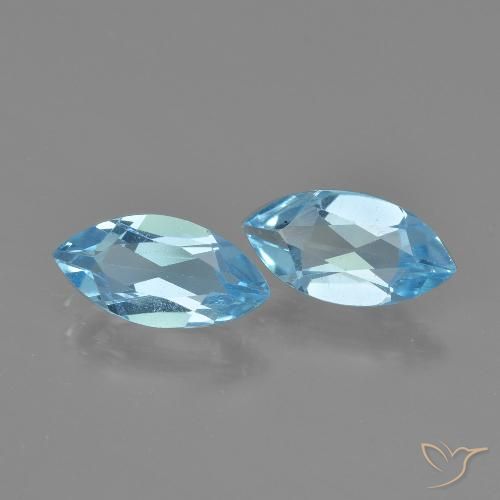 2.31ctw Naturale Celeste Topazio, Taglio marquise, VVS-VS