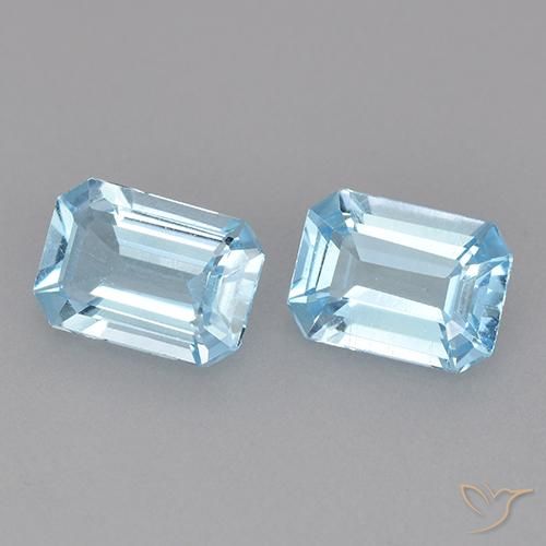 Gemme di Topazio Celeste naturale da 2.17 ct, Ottagonale / Taglio smeraldo, VS