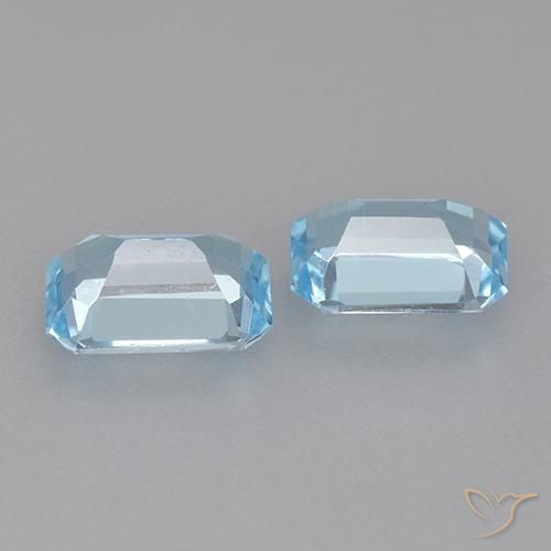 Gemme di Topazio Celeste naturale da 2.17 ct, Ottagonale / Taglio smeraldo, VS