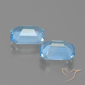 Gemme di Topazio Celeste naturale da 5.19 ct, Ottagonale / Taglio smeraldo, VS