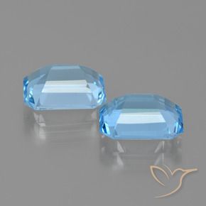 Topazio naturale blu da 5,30 ct, taglio smeraldo, VVS-VS