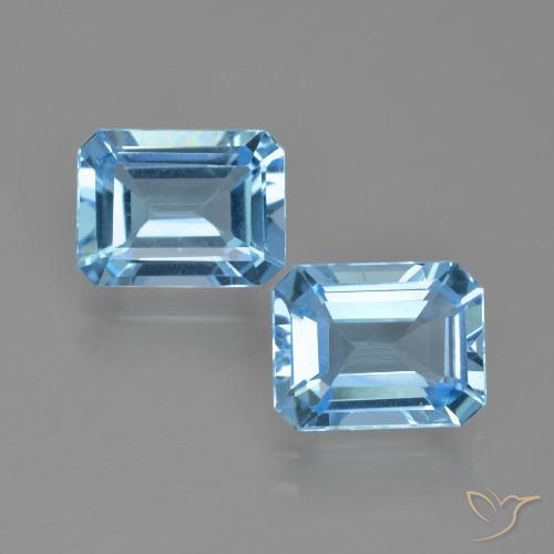 5.00ctw Naturale Blu svizzero Topazio, Taglio smeraldo, VVS-VS