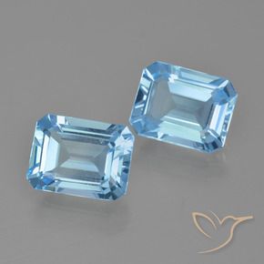Gemme di Topazio Blu svizzero naturale da 5.00 ct, Ottagonale / Taglio smeraldo, VVS-VS