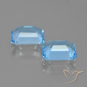 Gemme di Topazio Blu svizzero naturale da 5.00 ct, Ottagonale / Taglio smeraldo, VVS-VS
