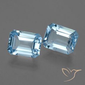 Gemme di Topazio Blu svizzero naturale da 4.81 ct, Ottagonale / Taglio smeraldo, VVS-VS