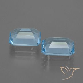 Gemme di Topazio Blu svizzero naturale da 4.81 ct, Ottagonale / Taglio smeraldo, VVS-VS
